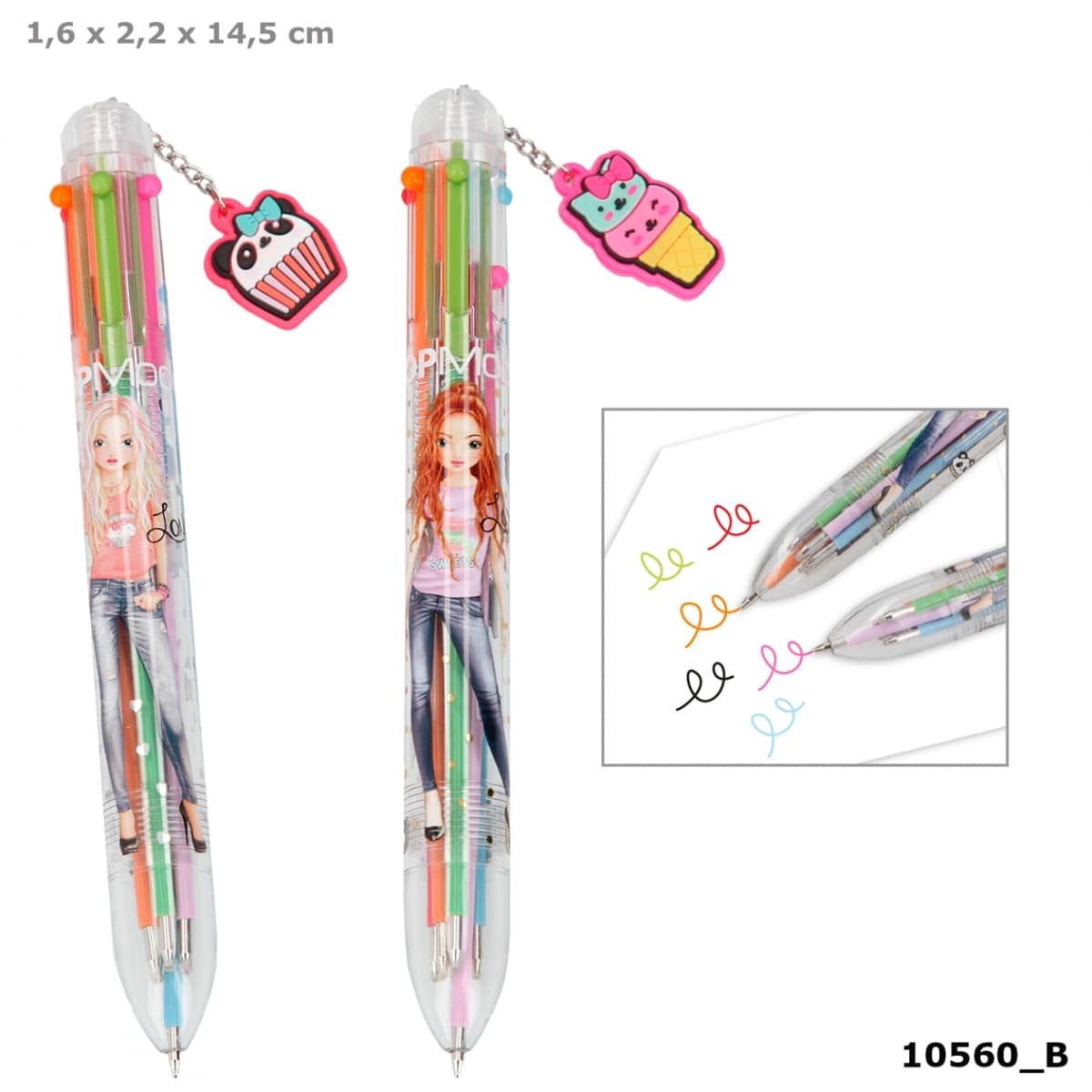 Bolígrafo, 6 colores TOPModel – Rosa